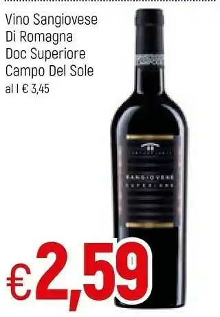 Famila Campo del sole Sangiovese Superiore 750 G(ml) offerta