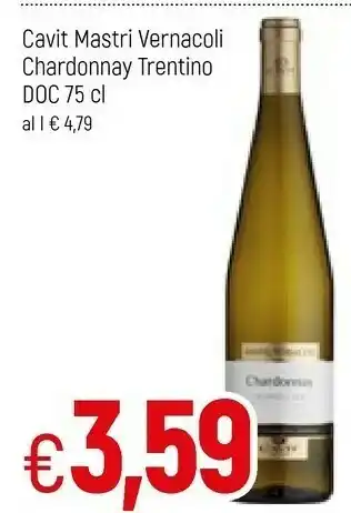 Famila Cavit Mastri Vernacoli Chardonnay Trentino Doc offerta