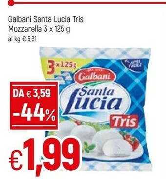 Famila Galbani Santa Lucia Tris Mozzarella 375 G(ml) offerta