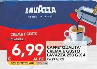 TuoDi Lavazza Caffe' Qualita' Crema e Gusto 250 g x 4 offerta