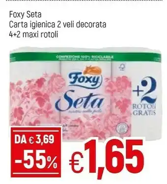 Famila Superstore Foxy Seta Carta Igienica 2 Veli Decorata offerta