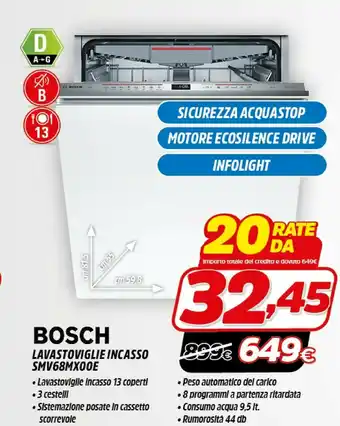 Fiducia & Convenienza Bosch Serie 6 SMV68MX00E Lavastoviglie A Scomparsa Totale 13 Coperti A+++ offerta