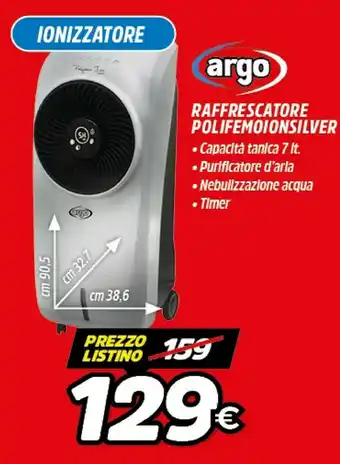Argoclima Polifemo Ion Silver Raffrescatore Evaporativo