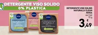 Conad Nivea Detergente Viso Solido Naturally Clean 75 g offerta