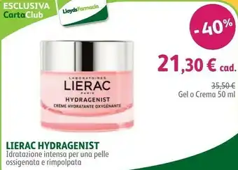 Lloyds Farmacia Lierac Lerac Hydragenist Gel 50ml offerta