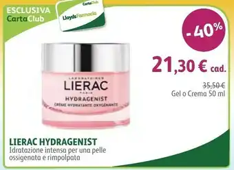 Lloyds Farmacia Lierac Hydragenist Gel O Crema 50ml offerta