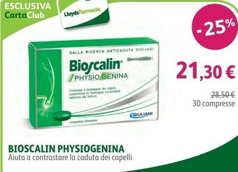 Lloyds Farmacia Giuliani Bioscalin Physiogenina 30 Compresse offerta