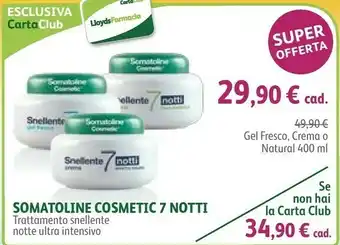 Somatoline Cosmetic 7 Notti Gel Fresco Crema O Natural 400 Ml