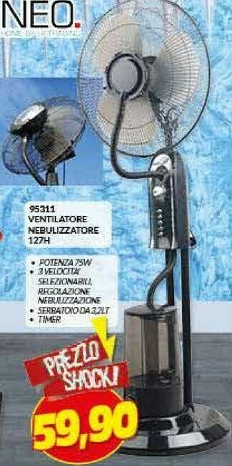 Risparmio Casa 95311 Ventilatore Nebulizzatore 127H offerta