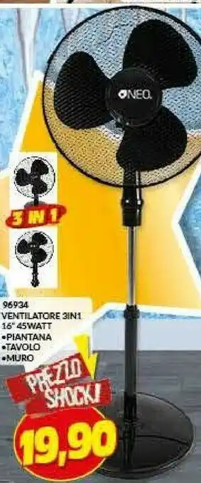 Risparmio Casa 96934 Ventilatore 3 In 1 Piantana offerta