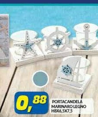 Risparmio Casa Portacandela Marinaro Legno H8X6.5X7.5 offerta