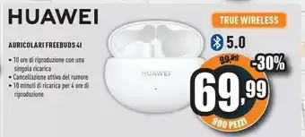 Unieuro Huawei FreeBuds 4i Cuffia Auricolare Bluetooth Bianco offerta