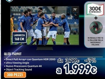 Unieuro Samsung TV QLED 4K 75” Q90R 2019 offerta