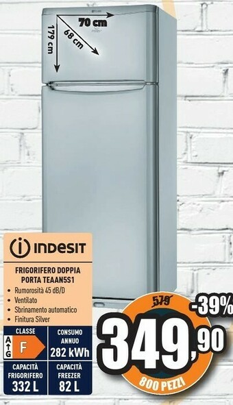 Unieuro Indesit TEAAN 5 S 1 Frigorifero Con Congelatore Libera Installazione 415 L F Argento offerta