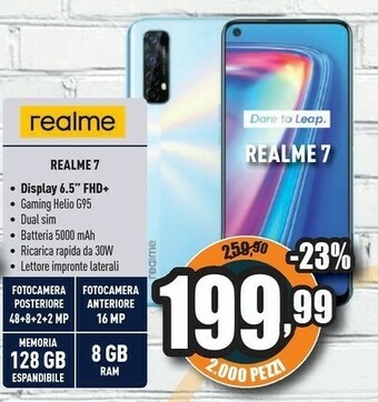 Unieuro Realme 7 16,5 Cm (6.5") 8 GB 128 GB Doppia SIM 4G USB Tipo-C Bianco Android 10.0 5000 MAh offerta