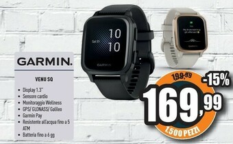 Unieuro Garmin Venu SQ LCD 3,3 Cm (1.3") Grigio GPS (satellitare) offerta