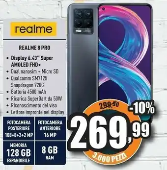 Unieuro Realme 8 Pro 8GB 128GB 5000mAh offerta