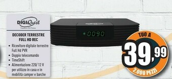 Unieuro Digiquest Decoder Terrestre Full HD REC offerta