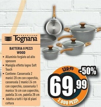 Unieuro Tognana porcellane Batteria 8 Pezzi Stone&Wood offerta