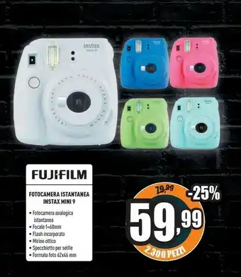 Unieuro Fujifilm Instax Mini 9 62 X 46 Mm Blu offerta