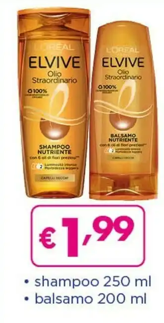 Acqua & Sapone L'oreal Paris Elvive Olio Straordinario offerta
