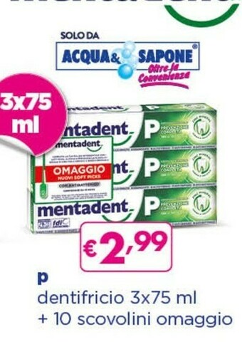 Acqua & Sapone Mentadent Dentifricio offerta