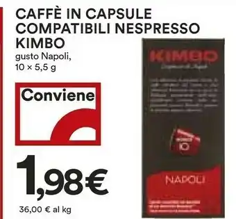 Coop Kimbo Caffe In Capsule Compatibili Nespresso offerta
