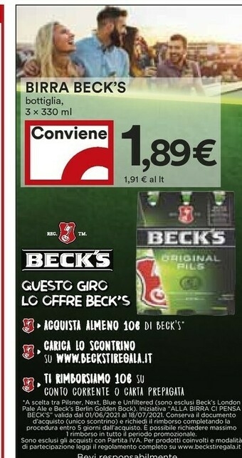 Coop Becks Beck's - Birra 330 G(ml) offerta