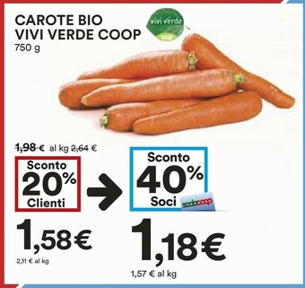 Coop Coop - Carote Bio Vivi Verde 750 G(ml) offerta