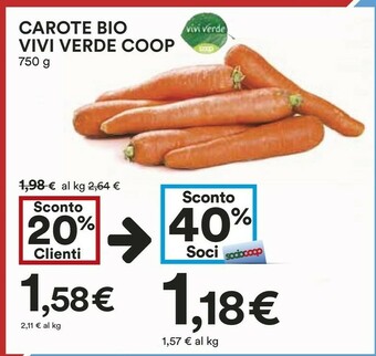 Coop Coop - Carote Bio Vivi Verde 750 G(ml) offerta