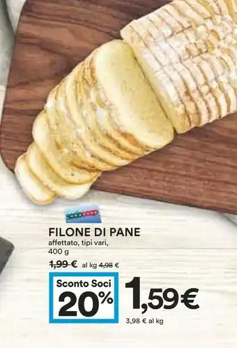 Coop Filone Di Pane Affettato offerta