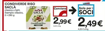 Coop Saclà Condiverde Riso offerta