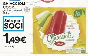 Coop Coop - Ghiaccioli Assortiti Arancia Limone Amarena Menta 700 G(ml) offerta