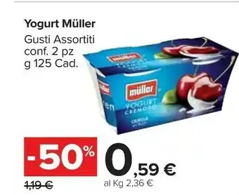 Carrefour Market Muller Crema Di Yogurt Chantilly 125 G(ml) offerta