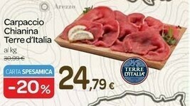 Carrefour Terre D'Italia Carpaccio Chianina offerta