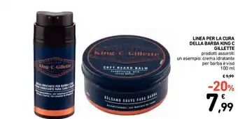 Conad Gillette Linea Per La Cura Della Barba King C Prodotti Assortiti Un Esempio: Crema Idratante Per Barba E Viso 100 ml offerta