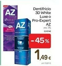 Carrefour Az AZ Dentifricio 3d White Luxe O Pro-expert offerta