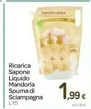 Carrefour Spuma Di Sciampagna Ricarica Sapone Liquido Mandorla offerta
