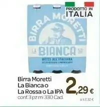 Carrefour Moretti Moretti - Birra la Bianca Malti Chiari 330 g(ml) offerta