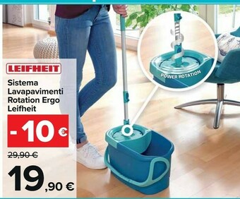 Carrefour Leifheit Sistema Lavapavimenti Rotation Ergo offerta