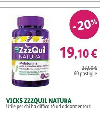 Vicks ZzzQuil Natura 60 Pastiglie