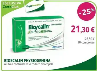 Lloyds Farmacia Giuliani Bioscalin Physiogenina 30 Compresse offerta