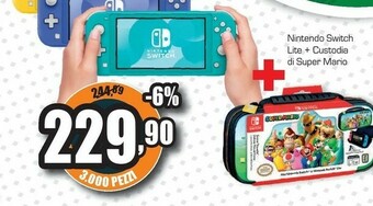 Unieuro Nintendo Switch Lite + Custodia Di Super Mario offerta