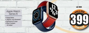 Unieuro Apple Watch Series 6 40 Mm OLED Blu GPS (satellitare) offerta