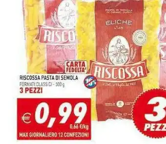 Supermercati Agorà Riscossa Pasta di semola offerta