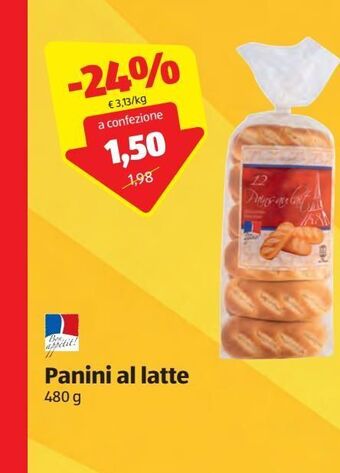 ALDI Panini al latte 480 g offerta