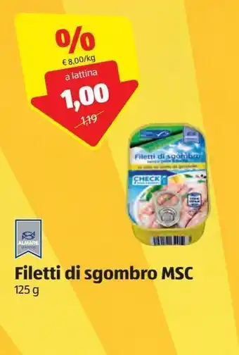 ALDI Filetti di sgombro msc 125 offerta