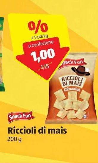ALDI Snack fun riccioli di mais 200 g offerta
