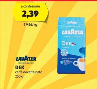 ALDI Lavazza dek caffè decaffeinato 250 g offerta