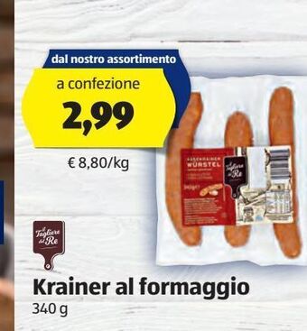 ALDI Il tagliere del re krainer al formaggio offerta